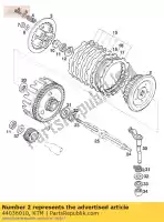 44036010, KTM, moyeu d'embrayage intérieur ktm lc2 sting 125 1996 1997 1998, Nouveau