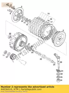 ktm 44036010 moyeu d'embrayage intérieur - La partie au fond