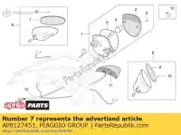 AP8127451, Piaggio Group, indicatore di direzione rh r.lens aprilia  scarabeo 500 2003 2004 2005 2006, Nuovo