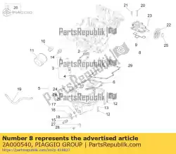 Ici, vous pouvez commander le la pompe à huile auprès de Piaggio Group , avec le numéro de pièce 2A000540: