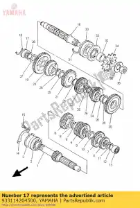 yamaha 933114204500 roulement, cylindrique (4g0) - La partie au fond