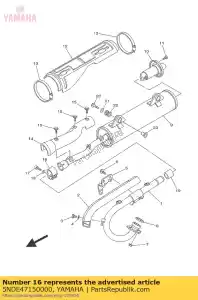 yamaha 5NDE47150000 band, uitlaatdemper - Onderkant