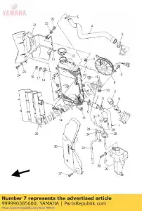 yamaha 999990385600 conjunto radiador con tuerca - Lado inferior