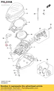 Suzuki 3412644G00 deksel, snelheidsmeter - Onderkant