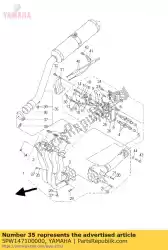 Ici, vous pouvez commander le assy silencieux 1 auprès de Yamaha , avec le numéro de pièce 5PW147100000: