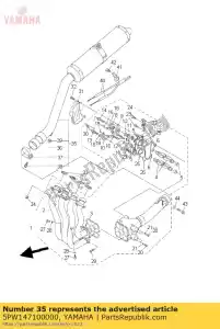 Yamaha 5PW147100000 assy silencieux 1 - La partie au fond