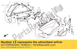 Aquí puede pedir juego de tapas, r. Pivote de Honda , con el número de pieza 64750MGE000: