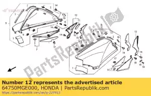 honda 64750MGE000 conjunto de capa, r. pivô - Lado inferior