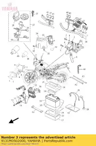 yamaha 9131M0502000 parafuso - Lado inferior