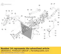 2B000055, Piaggio Group, Tubo de conexão aprilia  caponord zd4vk000, zd4vka, zd4vk001, zd4vka01 zd4vkb000, zd4vkb001, zd4vkb003, zd4vkb00x, zd4vkb009 zd4vku00 1200 2013 2014 2015 2016 2017, Novo