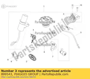 Piaggio Group 899543 placa de fixação de bloqueio - Lado inferior