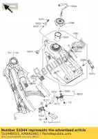 510440023, Kawasaki, tube-assy,tank cap kx125m6f kawasaki kx 125 250 450 2006 2007 2008, New