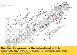 Tutaj możesz zamówić owiewka tylna lewa. Czarny od Piaggio Group , z numerem części 85884700XN2:
