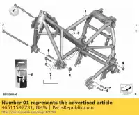 46511597731, BMW, front frame without vin - light-white bmw  1250 2018 2019 2020 2021, New