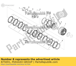Aprilia 875691, Azotowana nap?dzana tarcza sprz?g?a, OEM: Aprilia 875691