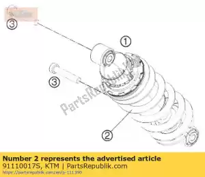 ktm 91110017S spring 185mm 75n/mm - Bottom side