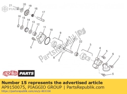 Aprilia AP9150075, Ontruimingsring 9.1x16x, OEM: Aprilia AP9150075