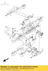 Here you can order the bush,rr spnsn a from Suzuki, with part number 6155131G00: