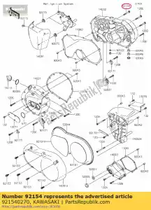 Kawasaki 921540270 bolt,socket,6x50 - Bottom side