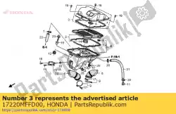 Ici, vous pouvez commander le couvercle, filtre à air auprès de Honda , avec le numéro de pièce 17220MFFD00: