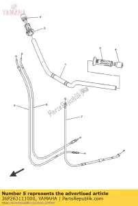 yamaha 36P263111000 cable, acelerador 1 - Lado inferior