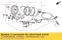 Here you can order the speedometer assy from Honda, with part number 37200KEBE00: