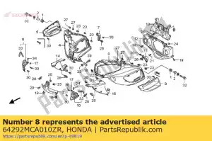 Honda 64292MCA010ZR capuz, l. lado * nha27m * - Lado inferior