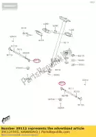 39112Y005, Kawasaki, rodend-tie kvf300ccf kawasaki  brute force kvf 300 2012 2013 2015 2016 2017 2018 2020 2021, Novo