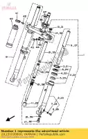 2JL231020000, Yamaha, front fork assy (l.h) yamaha tw twe 200, New