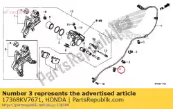 Aqui você pode pedir o braçadeira, tubo em Honda , com o número da peça 17368KV7671: