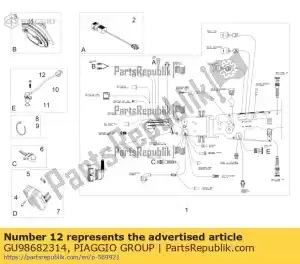 Piaggio Group GU98682314 tornillo hexagonal m6x14 - Lado inferior