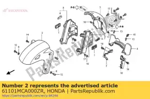 Honda 61101MCA000ZR fender a, fr. * nha27m * - Lado inferior