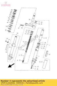 yamaha 1PHF31260000 tube, outer (left) - Bottom side