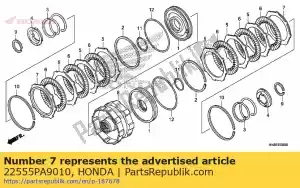 Honda 22555PA9010 plaque, embrayage (5) (3. - La partie au fond