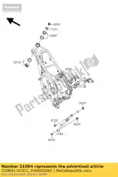 pipe-comp, subframe, l kdx200-h van Kawasaki, met onderdeel nummer 310641163CC, bestel je hier online: