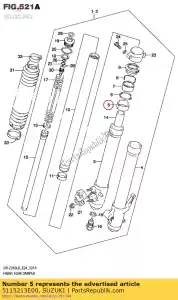 Suzuki 5115213E00 arbusto, guía - Lado inferior