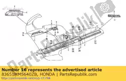 streep a, * type 7 * van Honda, met onderdeel nummer 83651MM5640ZB, bestel je hier online: