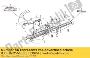 Honda 83651MM5640ZB pasek a, * typ 7 * - Dół