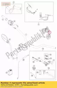 ktm 76511070000 light switch l/s 08 - Bottom side