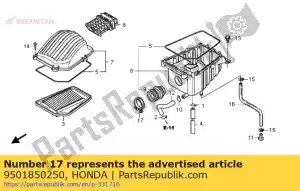 Honda 9501850250 banda, conexión de filtro de aire - Lado inferior