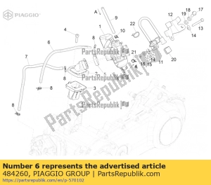 aprilia 484260 head-carb.by-pass pijp - Onderkant