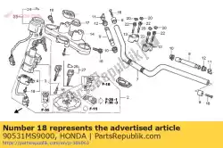 Ici, vous pouvez commander le boulon, réglage de la poignée auprès de Honda , avec le numéro de pièce 90531MS9000: