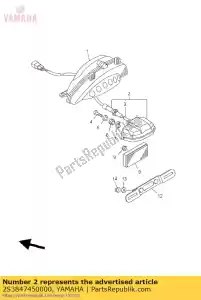 yamaha 2S3847450000 conjunto de unidade de luz de licença - Lado inferior