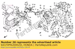 kap, l. Onder * nh105 * (nh105 mat zwart (# 15 # 20)) van Honda, met onderdeel nummer 64370MS2000ZD, bestel je hier online: