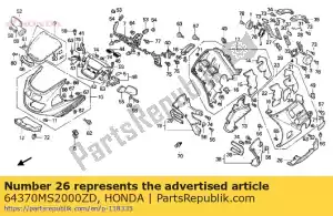 honda 64370MS2000ZD capot, l. sous * nh105 * (nh105 noir mat (# 15 # 20)) - La partie au fond