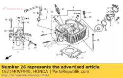 Aquí puede pedir junta, insula de carburador de Honda , con el número de pieza 16214KWF940: