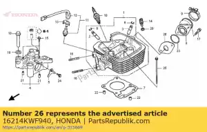 Honda 16214KWF940 junta, insula de carburador - Lado inferior