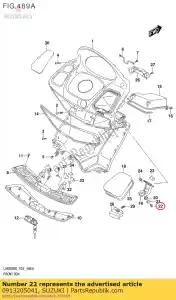 suzuki 0913205041 parafuso, 5x16 - Lado inferior