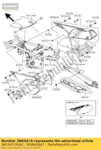 kawasaki 3603453906C pokrywa-side-sub, prawa, heban klx250 - Dół