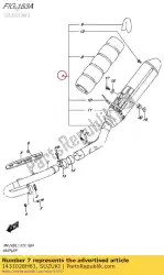 Qui puoi ordinare corpo, silenziatore, 1s da Suzuki , con numero parte 1431028H61: